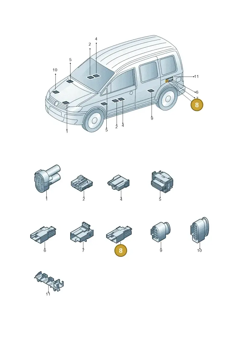 1J0973303M — Volkswagen Caddy kombi (2015-2020) diagram 690971830, position 8
