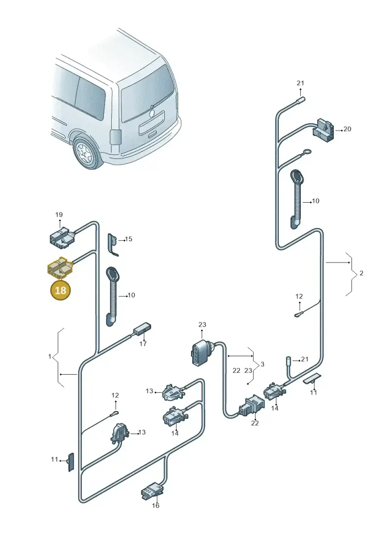 1J0973333 — Volkswagen Caddy kombi (2015-2020) diagram 443972800, position 18