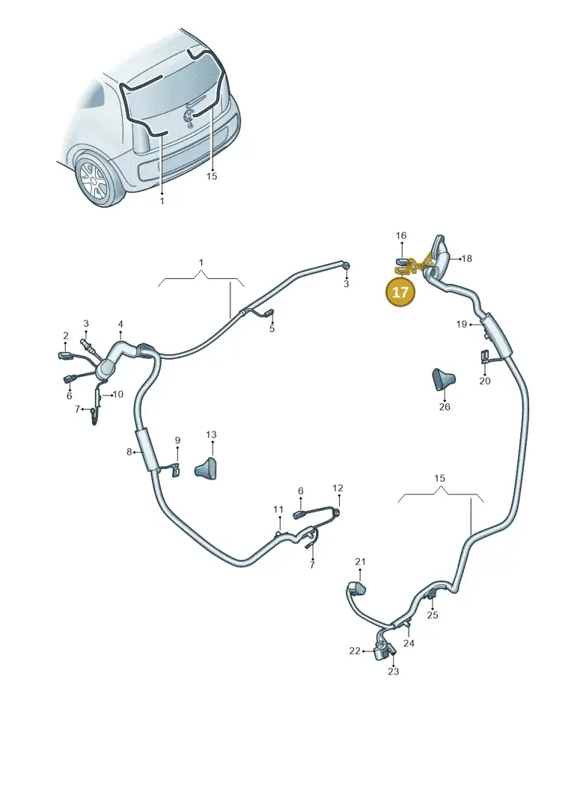 1J0973333 — Volkswagen Up! 1.0 BlueMotion (2016-2023) diagram 772972810, position 17