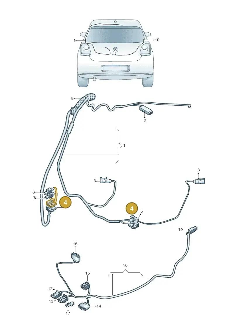 1J0973333 — Volkswagen Polo 1.4 BlueMotion (2014-2017) diagram 773972500, position 4