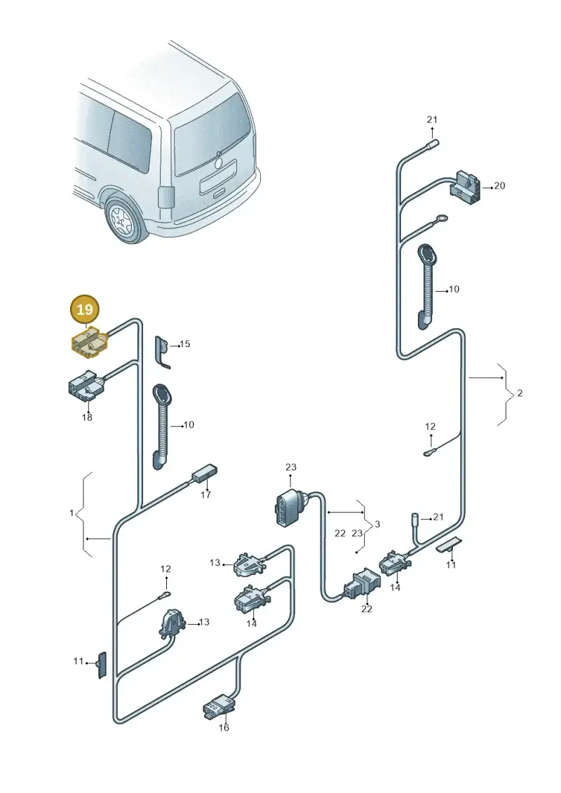 1J0973333A — Volkswagen Caddy kombi (2015-2020) diagram 443972800, position 19