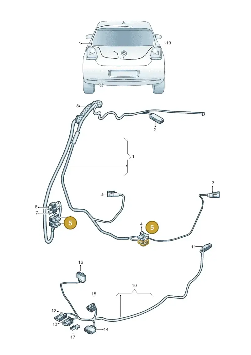 1J0973333A — Volkswagen Polo 1.4 BlueMotion (2014-2017) diagram 773972500, position 5