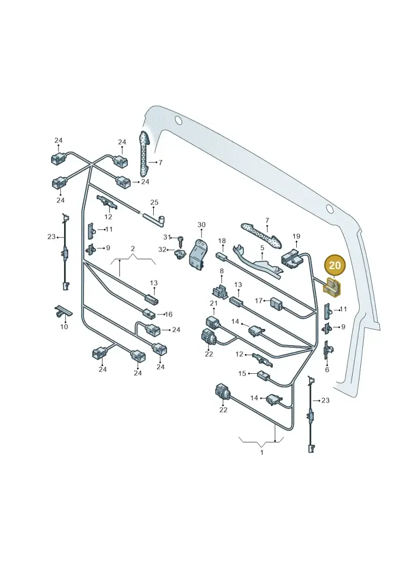 1J0973333M — Volkswagen Golf Plus (2011-2014) diagram 420972820, position 20