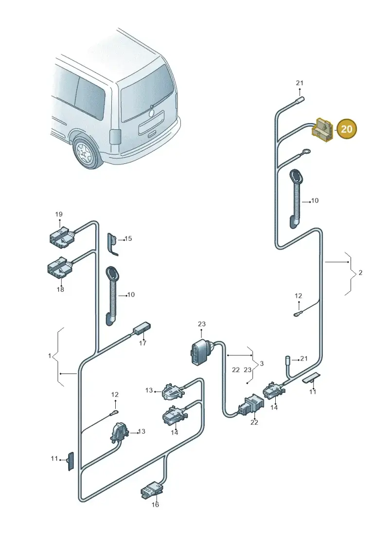 1J0973333M — Volkswagen Caddy (2015-2020) diagram 443972800, position 20
