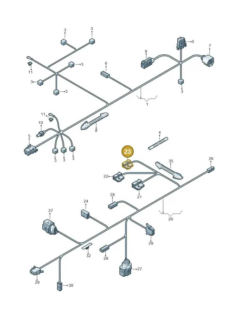 1J0973333M — Volkswagen Golf (2011-2013) diagram 649972820, position 23