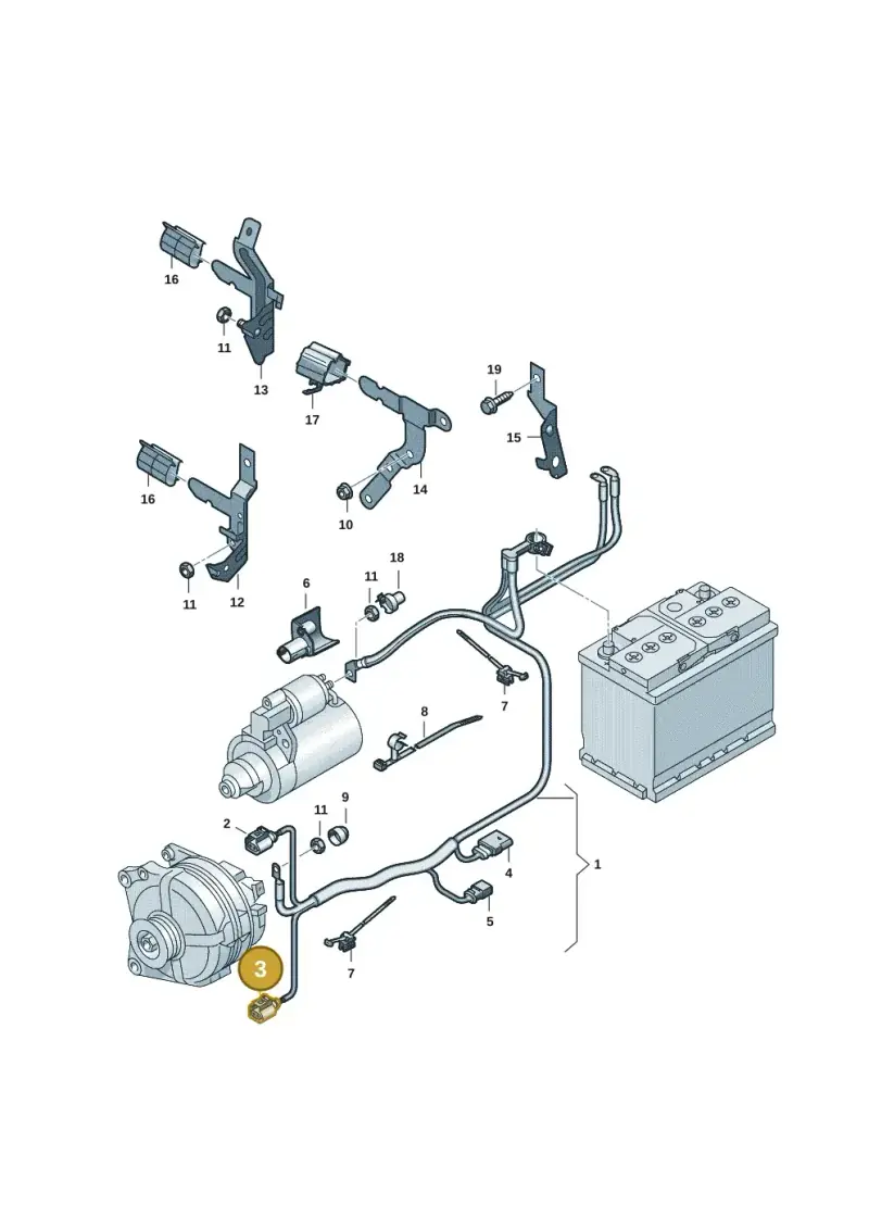 1J0973702 — Volkswagen Taigo (2021-2024) diagram 2f0971100, position 3