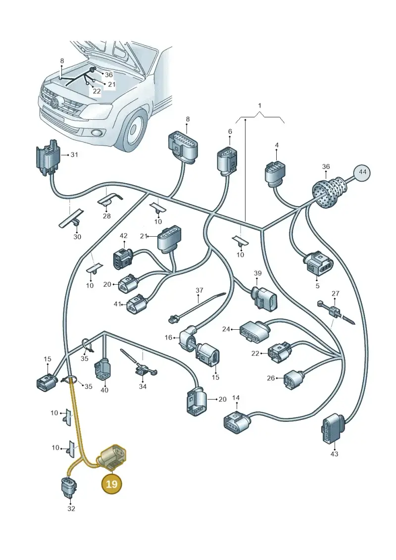 1J0973702 — Volkswagen Amarok twin cab (2022-) diagram 894971820, position 19