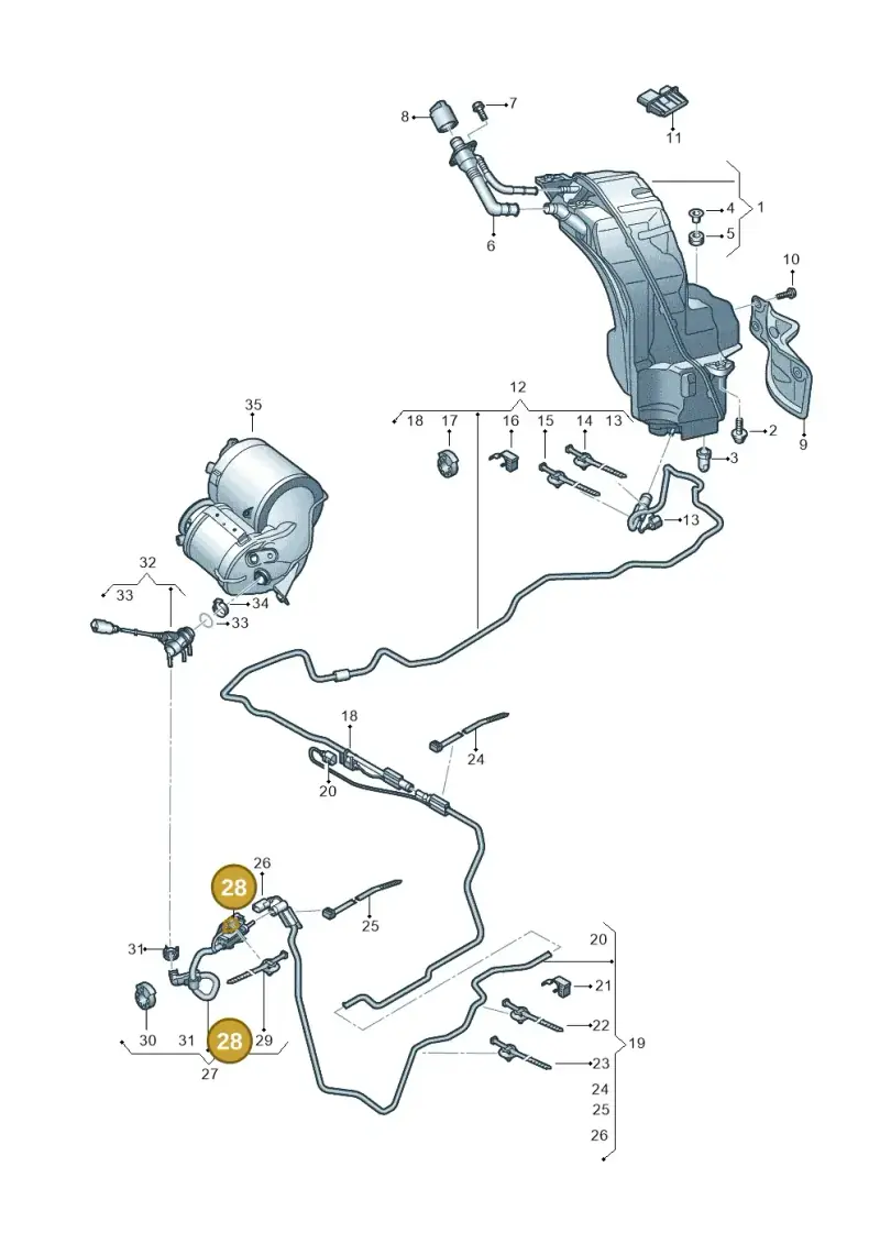 1J0973702C — Volkswagen Touareg (2017-2023) diagram 439253100, position 28
