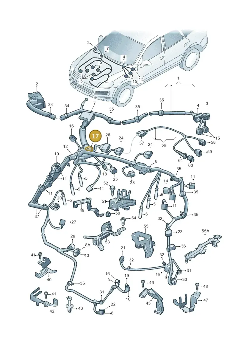 1J0973702C — Volkswagen Touareg BlueMotion (2014-2018) diagram 693971120, position 17
