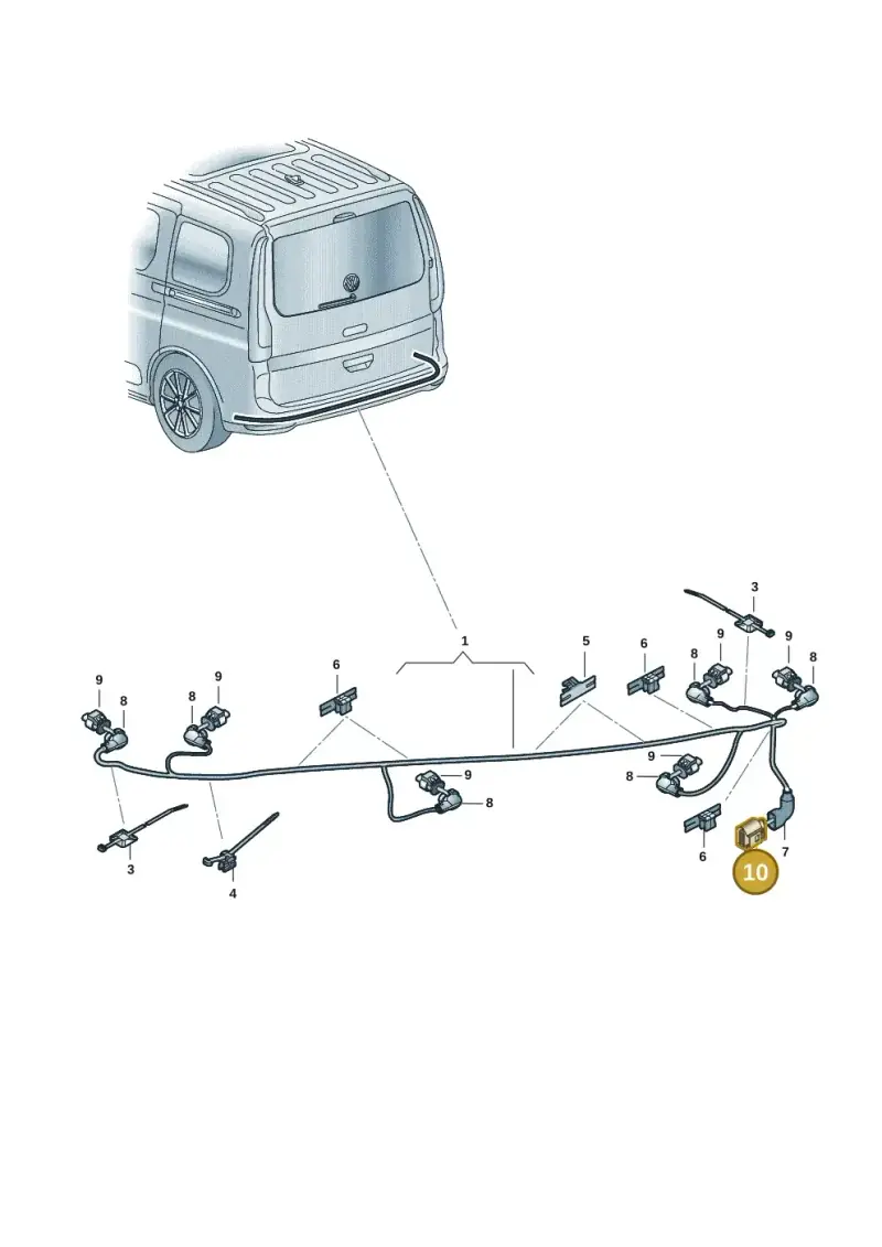 1J0973715 — Volkswagen Caddy Maxi Kombi (2020-2024) diagram 2ka972090, position 10