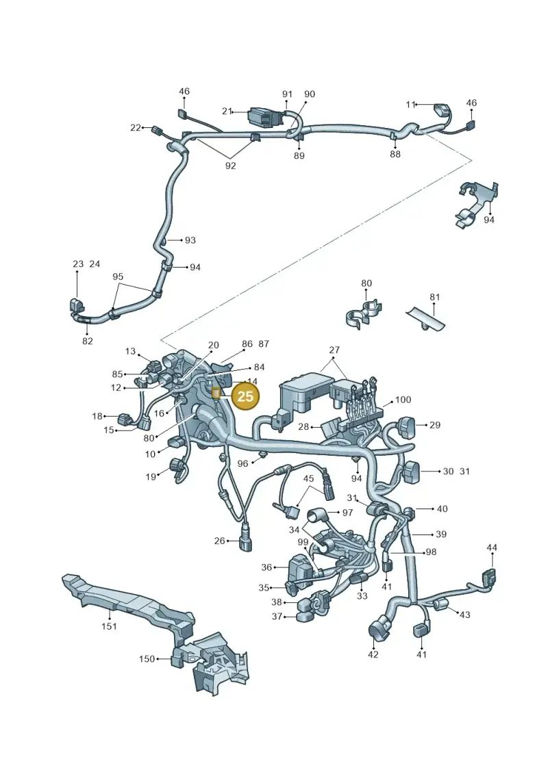 1J0973721 — Skoda Superb (2013-2015) diagram 632971810, position 25