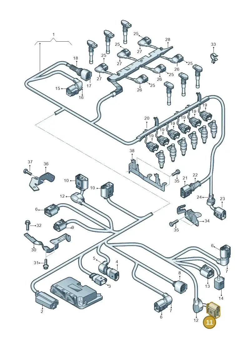 1J0973723G — Volkswagen Passat CC (2011-2016) diagram 278971300, position 11