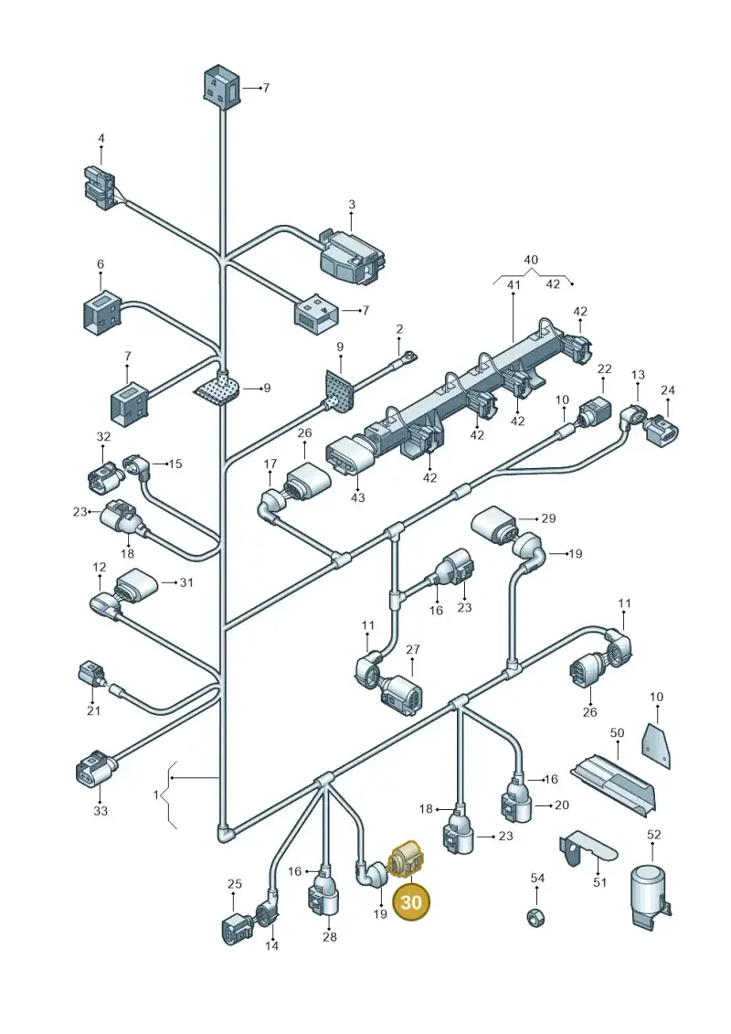 1J0973723G — Volkswagen Transp. caravelle (2011-2015) diagram 410971100, position 30