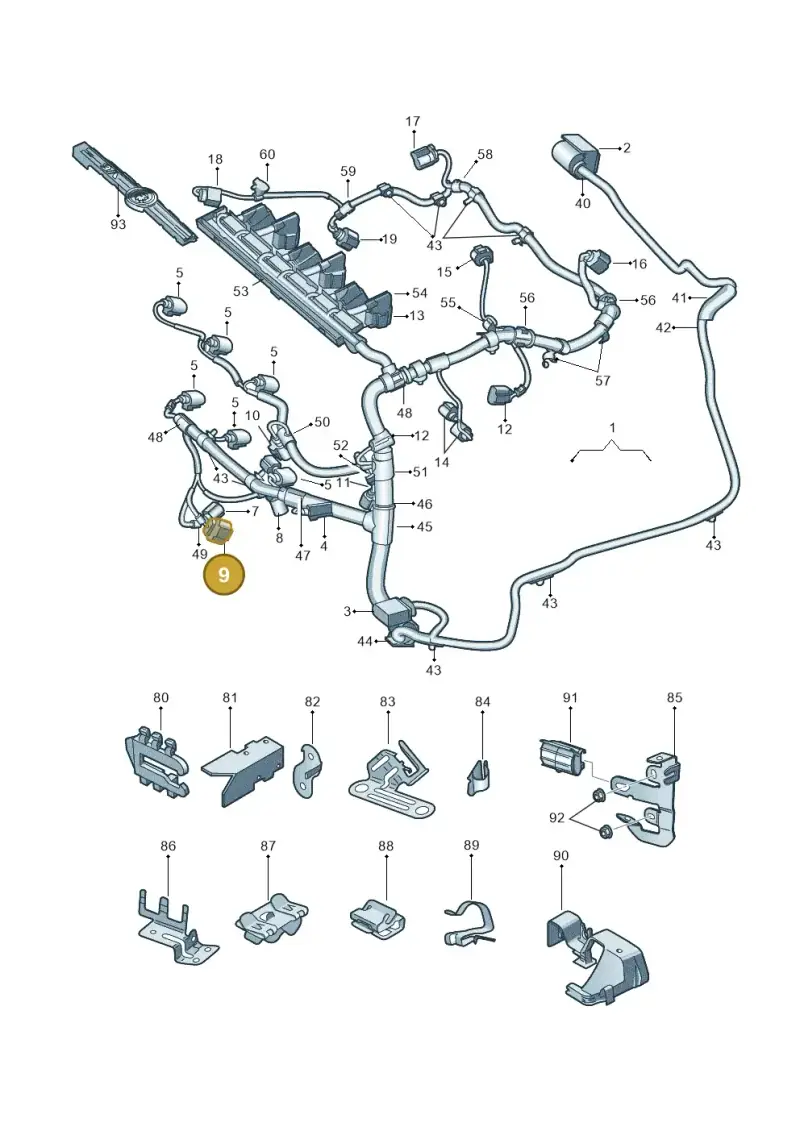 1J0973723G — Skoda Superb (2013-2015) diagram 632971250, position 9