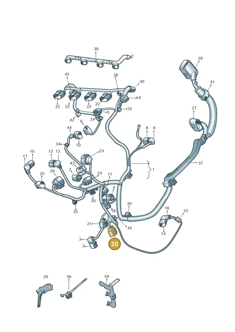1J0973723G — Volkswagen Polo (2012-2014) diagram 747971190, position 20