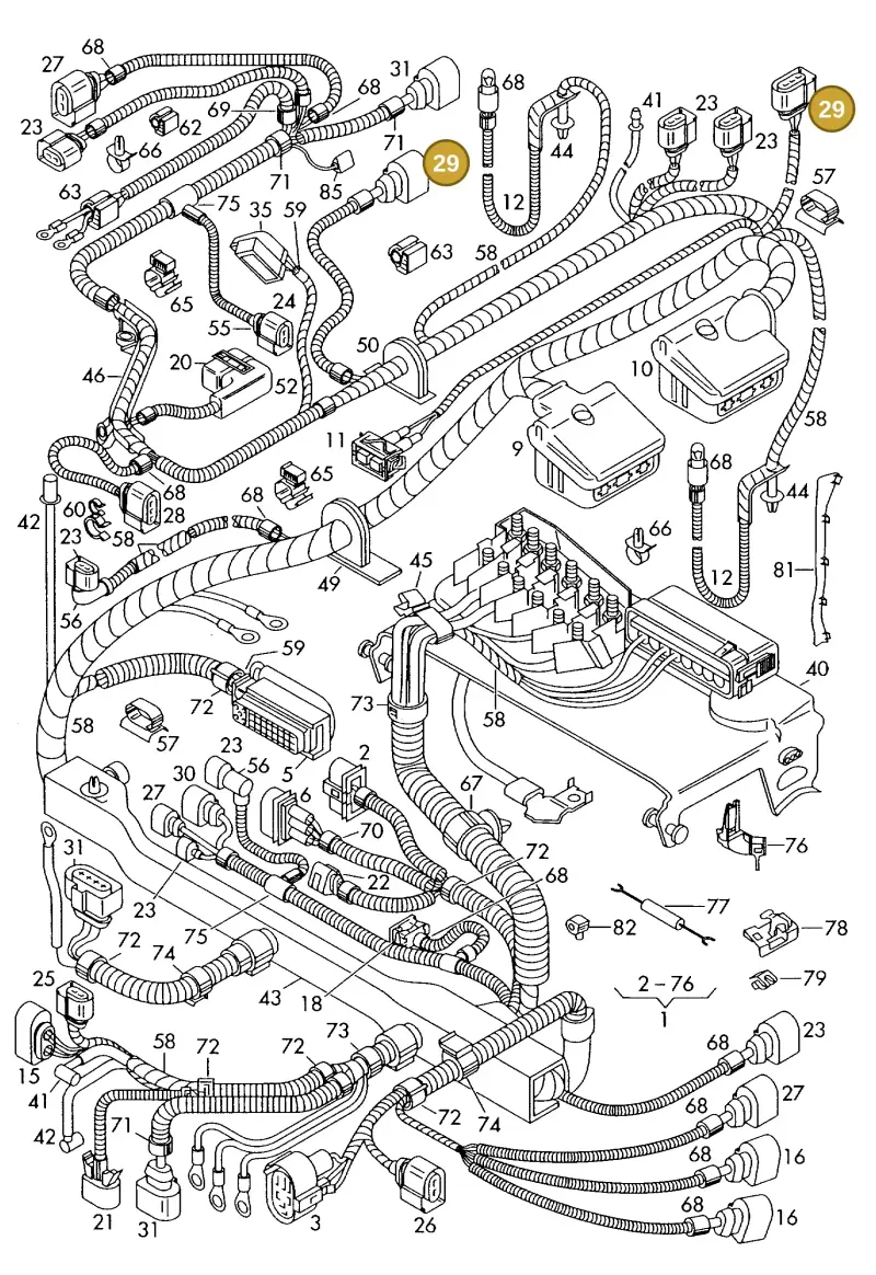 1J0973724A — Volkswagen Polo (2008-2009) diagram 225971800, position 29