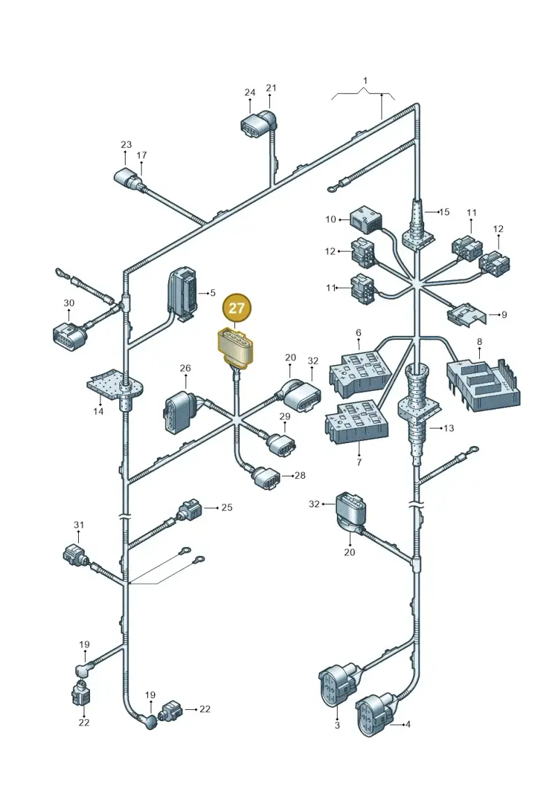 1J0973724A — Volkswagen Touareg                08> (2007-) diagram 274971300, position 27