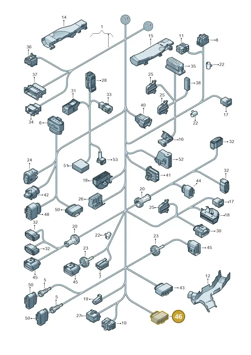1J0973724A — Volkswagen Touareg (2012-2014) diagram 693971830, position 46