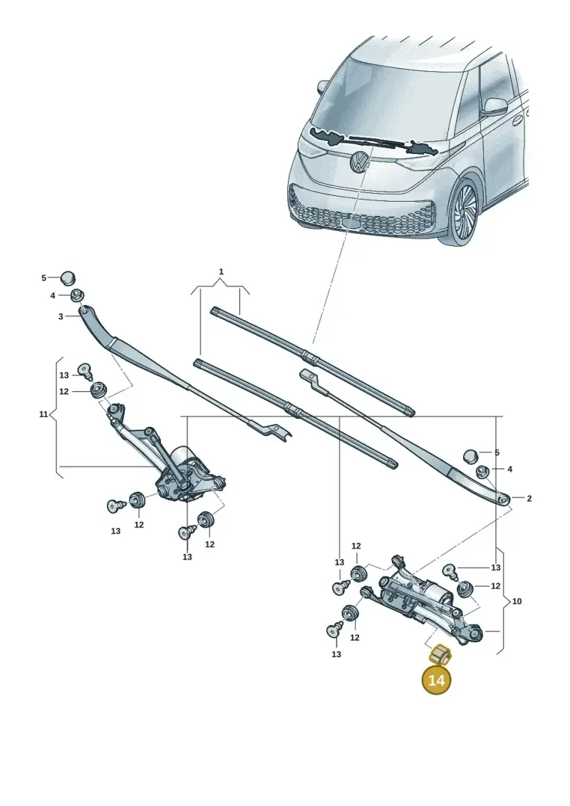 1J0973724 — Volkswagen ID.Buzz (2022-) diagram 15a955000, position 14