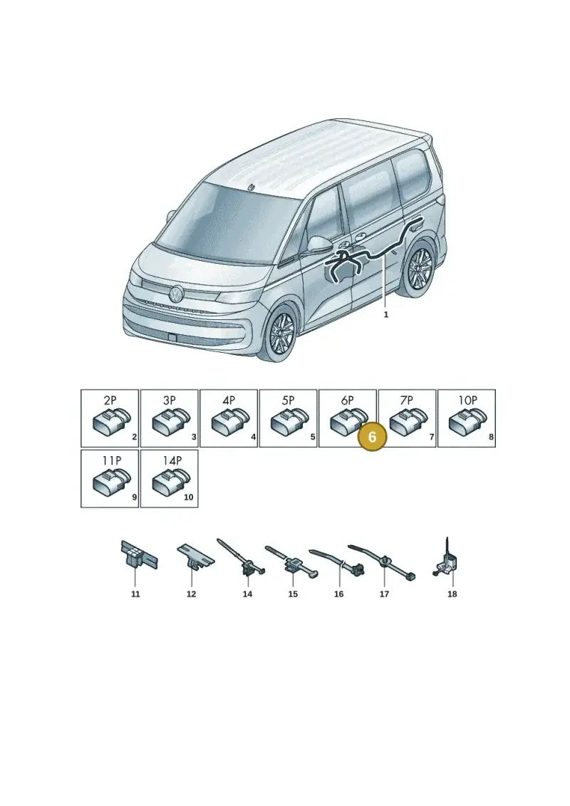 1J0973726 — Volkswagen Multivan (2021-) diagram 7t0972290, position 6