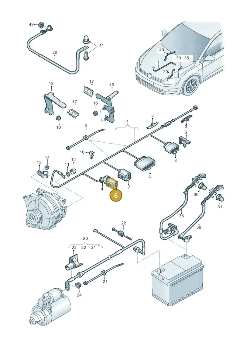 1J0973772 — Volkswagen Jetta 2.0 (2015-2015) diagram 746971010, position 6