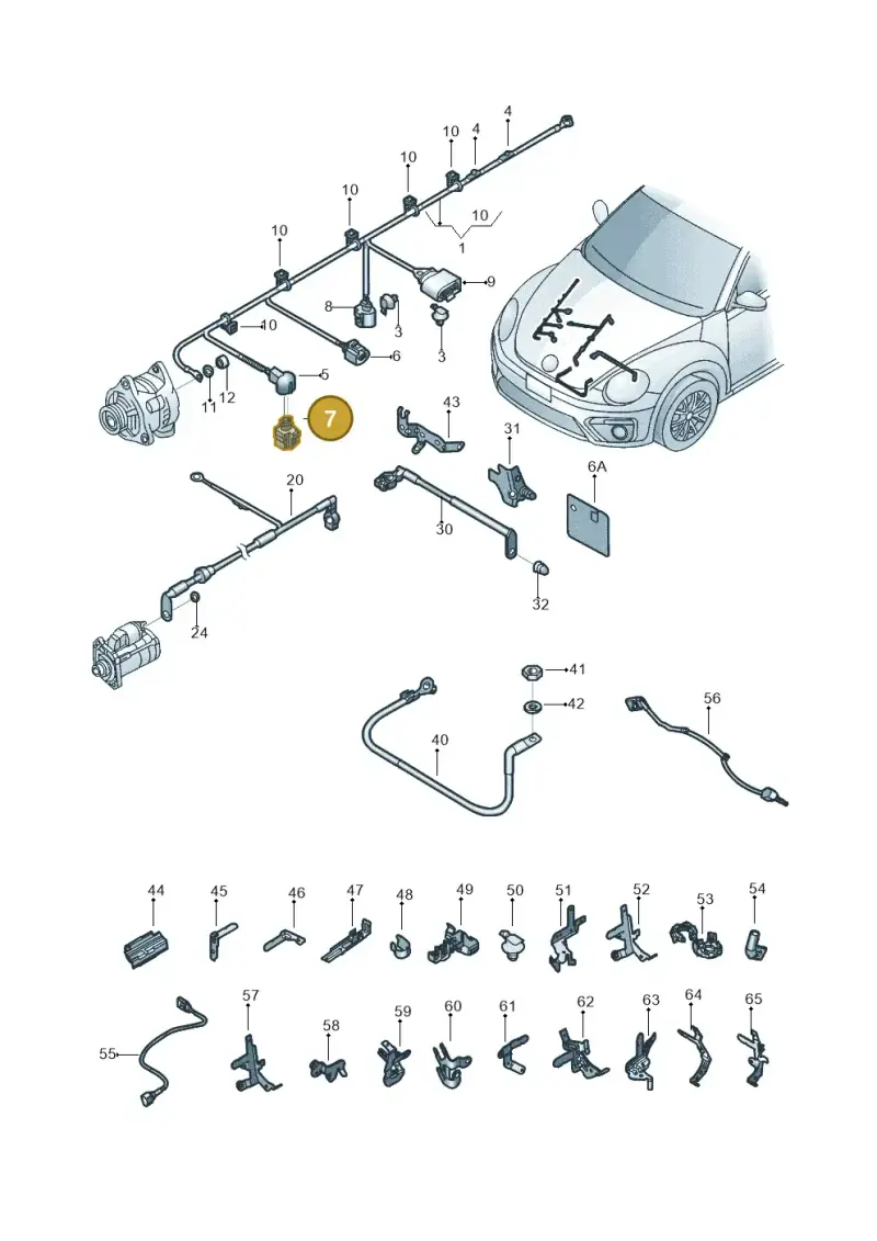 1J0973772 — Volkswagen Beetle (2016-2019) diagram 801971010, position 7