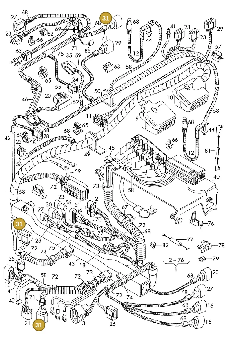 1J0973775A — Volkswagen Polo (2008-2009) diagram 225971800, position 31