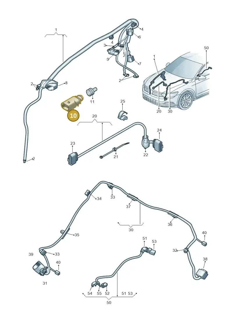 1J0973822A — Volkswagen Passat saloon (2014-2024) diagram 793971880, position 10