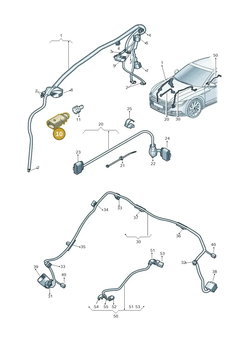 1J0973822A — Volkswagen Arteon (2017-2023) diagram 828971880, position 10