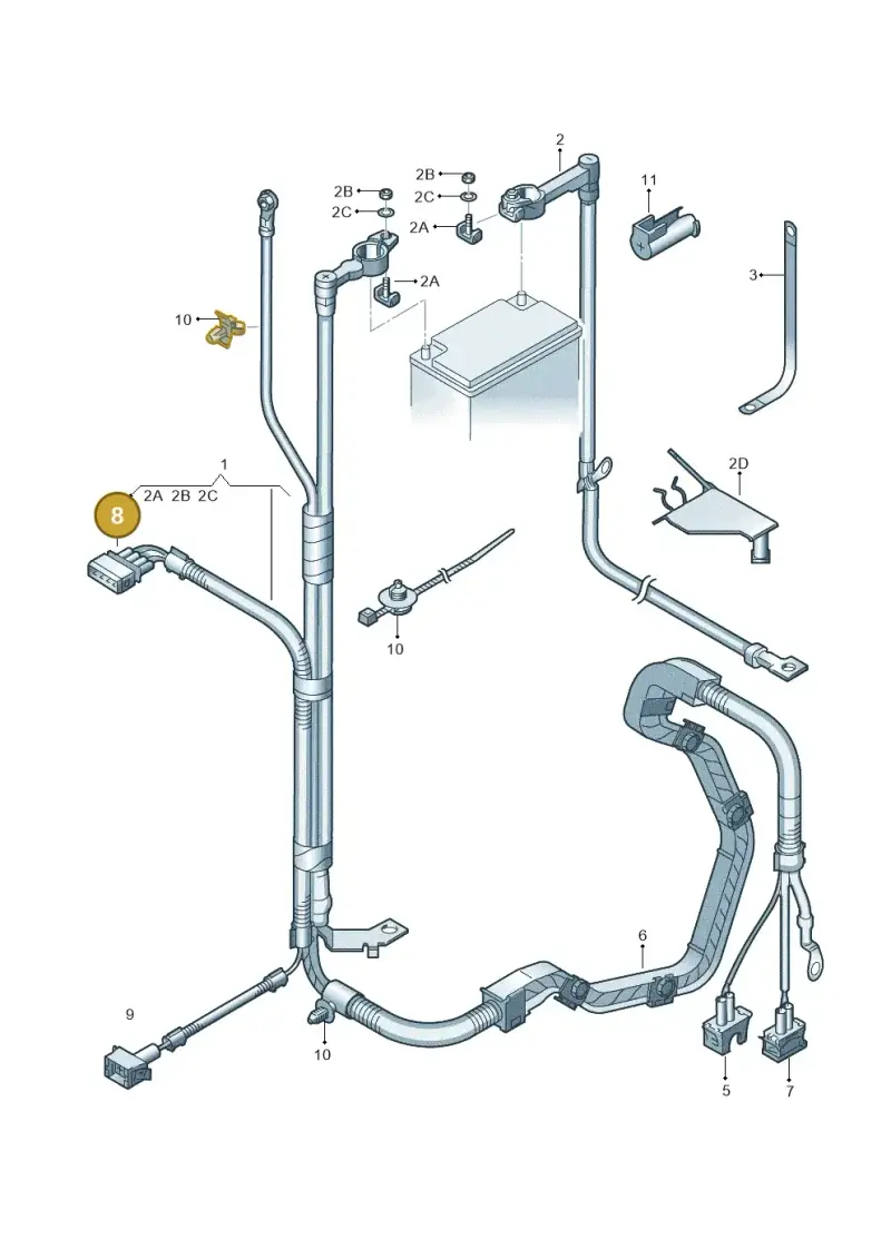 1J0973824A — Volkswagen LUPO/3L TDI (2003-2005) diagram 231972040, position 8