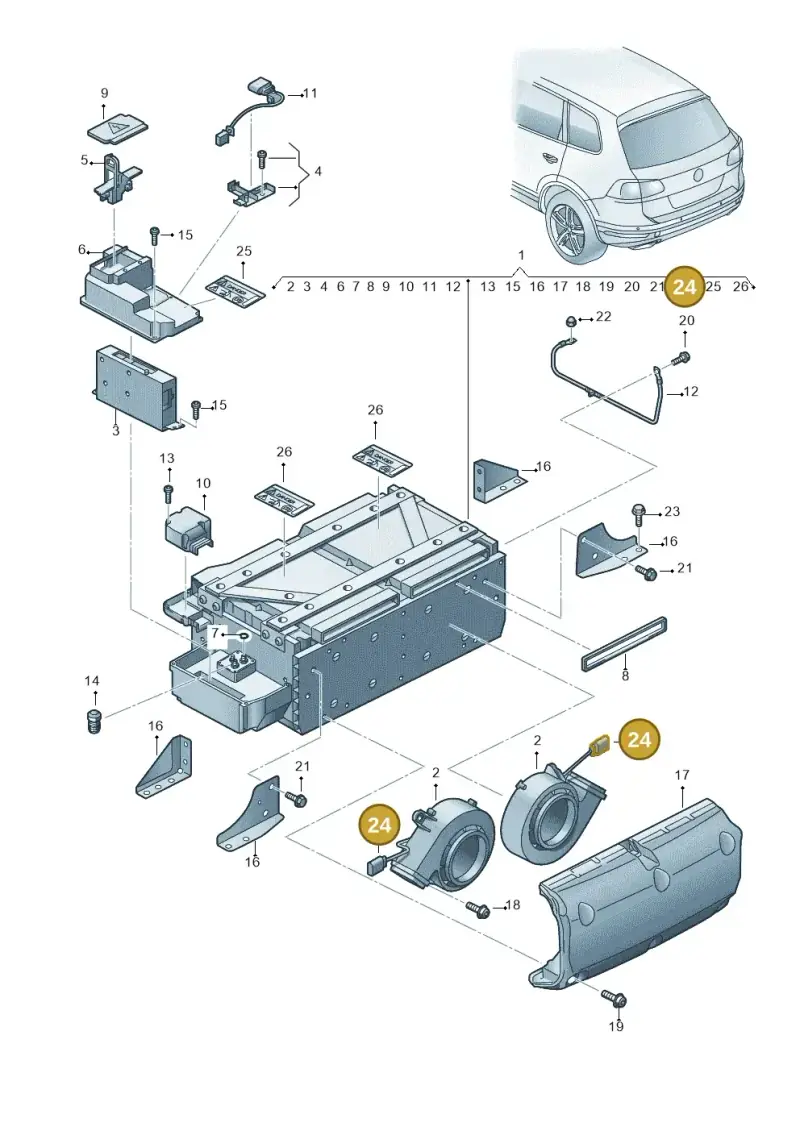 1J0973824A — Volkswagen Touareg BlueMotion (2014-2018) diagram 787901500, position 24