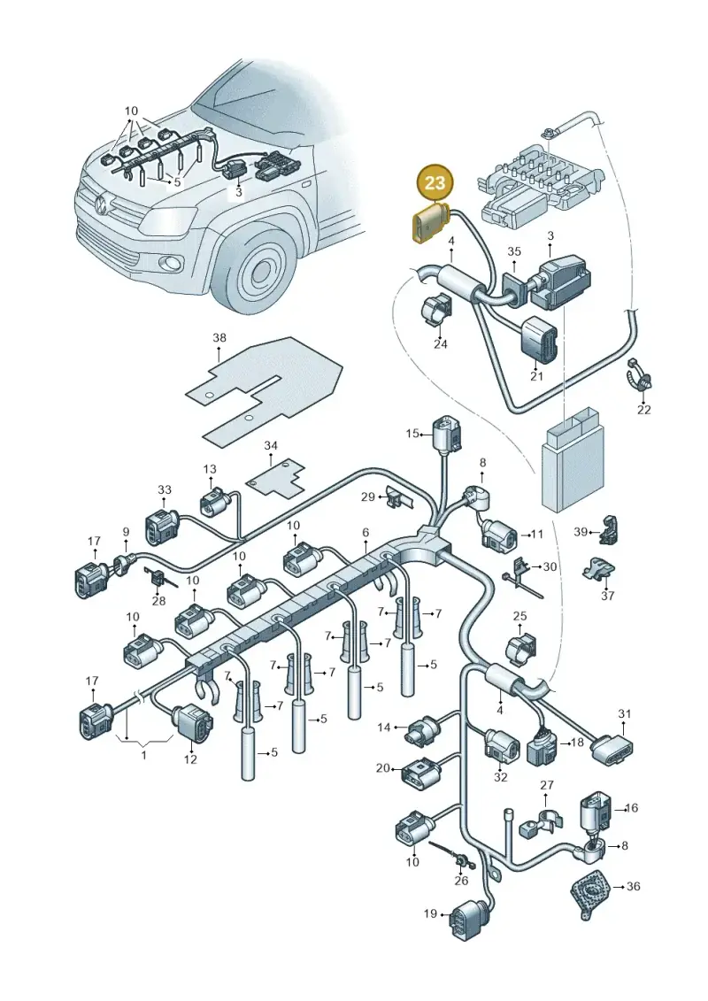 1J0973824 — Volkswagen Amarok twin cab (2022-) diagram 894971050, position 23
