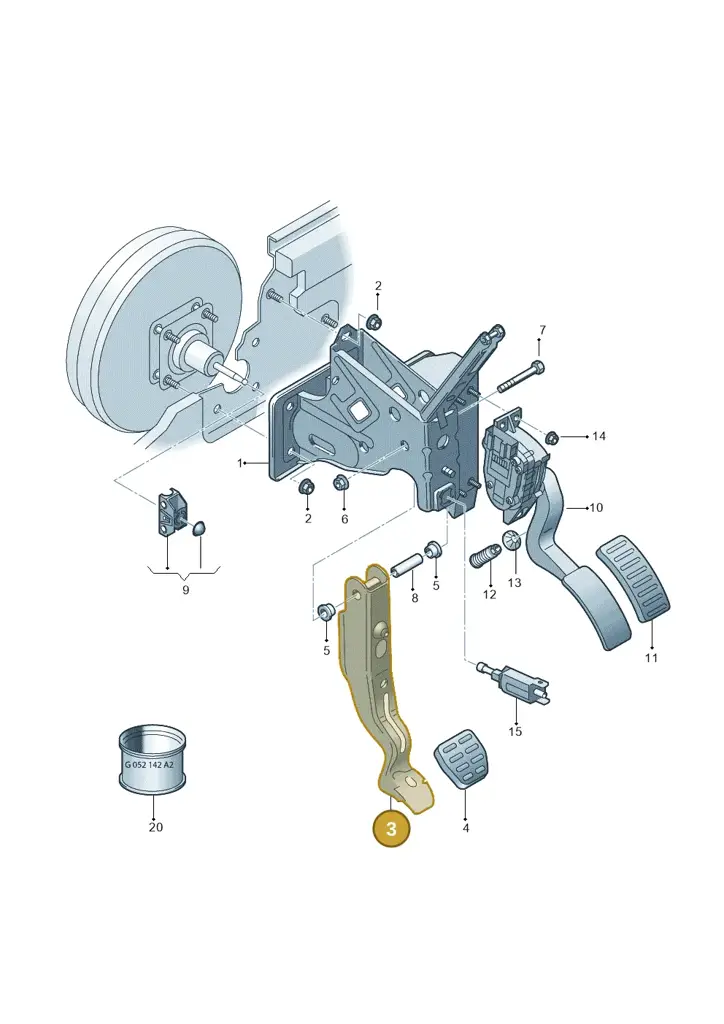 1J1721142D — Volkswagen New Beetle 06> (2005-) diagram 229721600, position 3