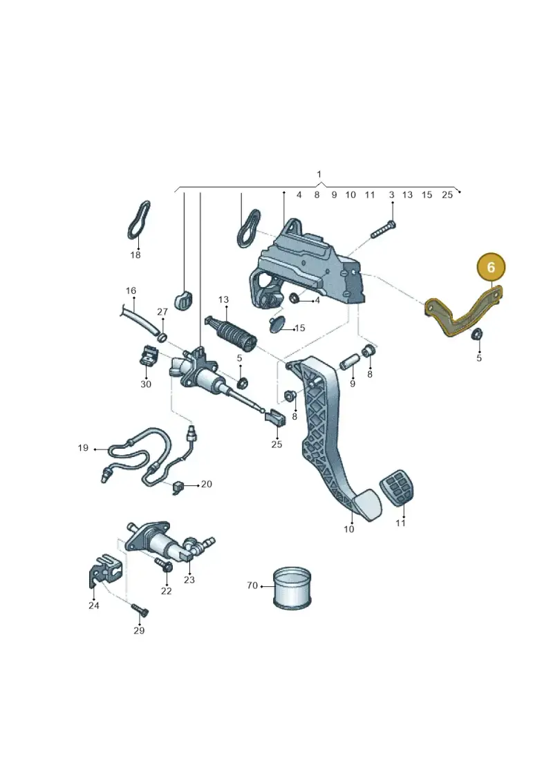 1J1721379B — Volkswagen C-Trek 1.5 (2016-) diagram 860721025, position 6