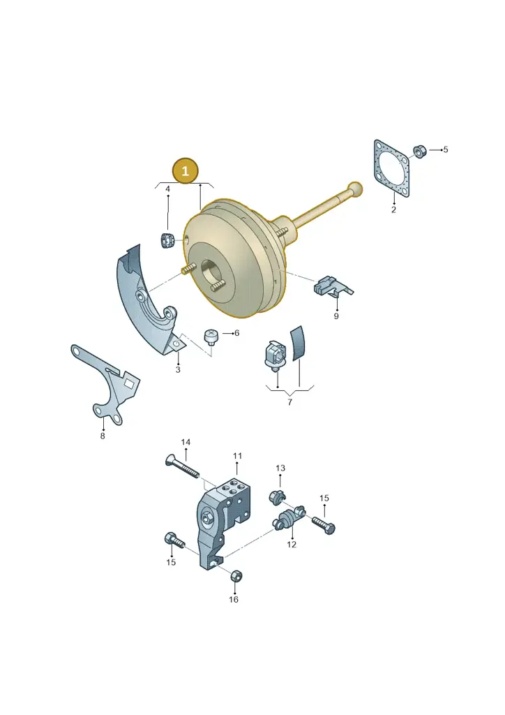 1J2614106D — Volkswagen New Beetle 06> (2005-) diagram 194612100, position 1
