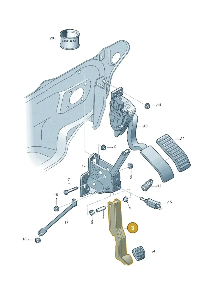 1J2721142E — Volkswagen New Beetle 06> (2005-) diagram 229721750, position 3