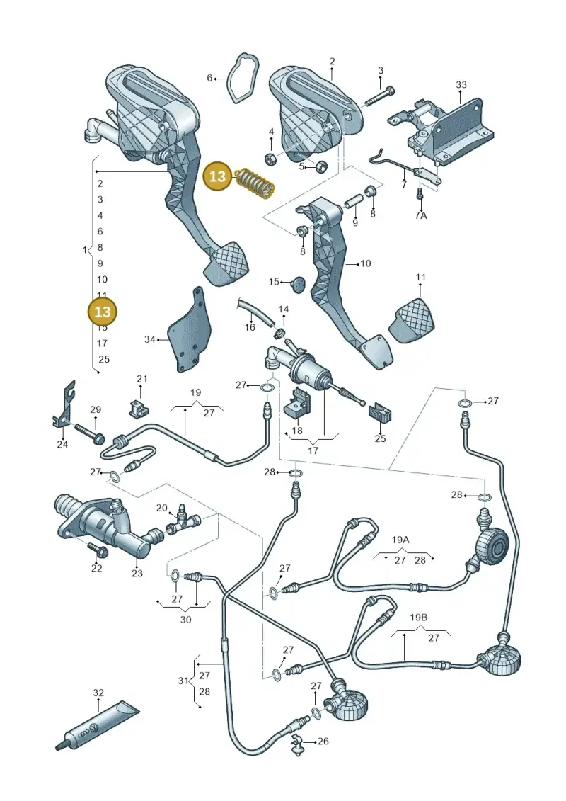 1J2721403A — Volkswagen Scirocco 2.0 (2014-2017) diagram 409721250, position 13