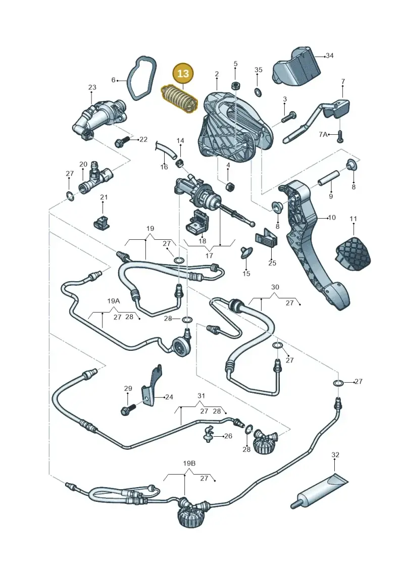 1J2721403A — Volkswagen Beetle (2016-2019) diagram 789721025, position 13