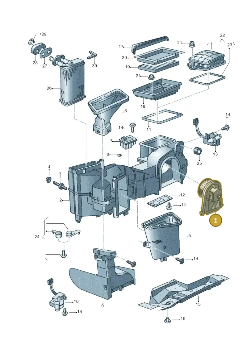1J2819021C — Volkswagen POLO CLASSIC/VARIANT (1999-2001) diagram 238819200, position 1