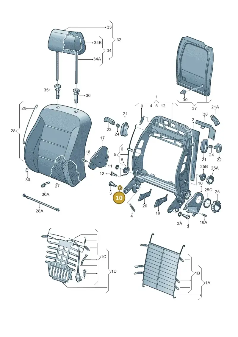 1J3881493 — Volkswagen New Beetle             06> (2005-) diagram 201881500, position 10