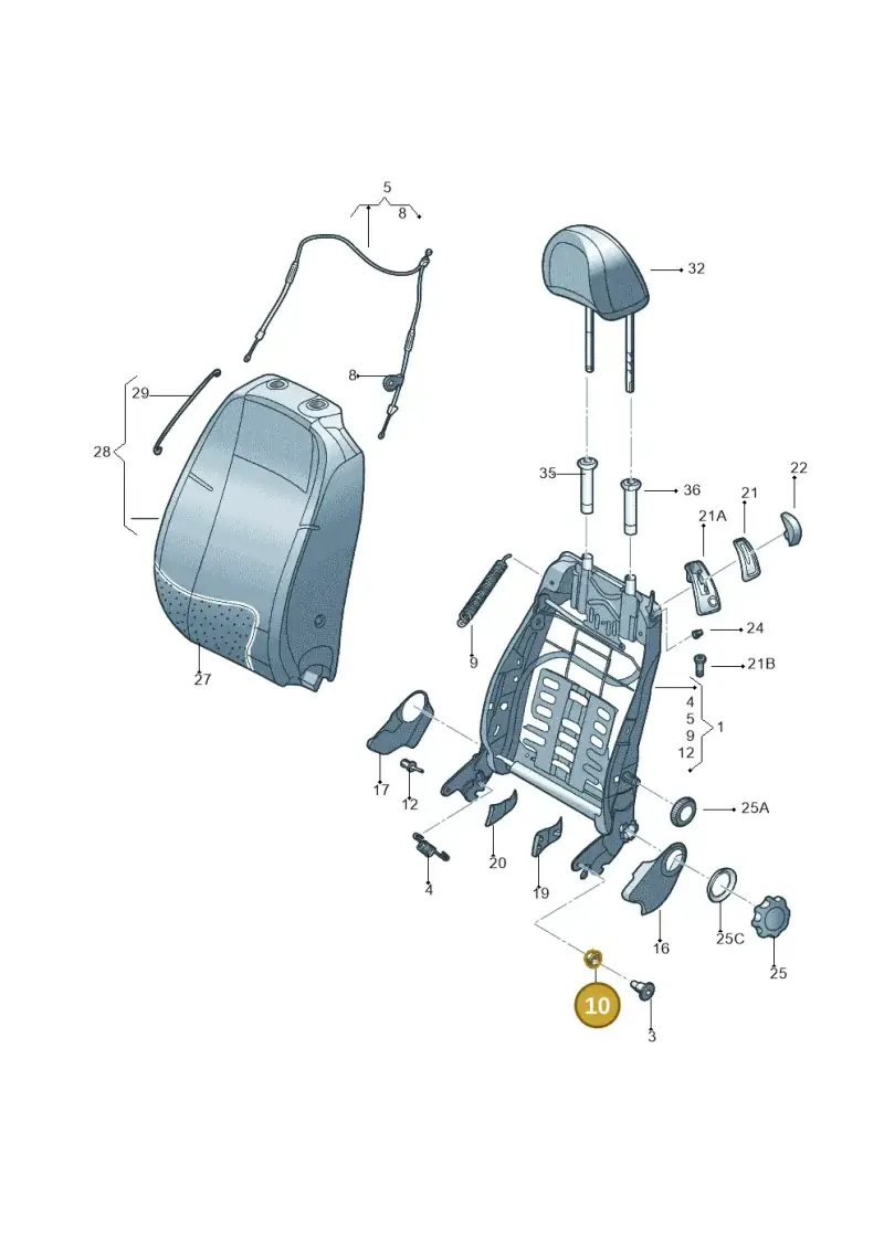 1J3881493 — Volkswagen New Beetle Cabrio.     06> (2005-) diagram 279881500, position 10