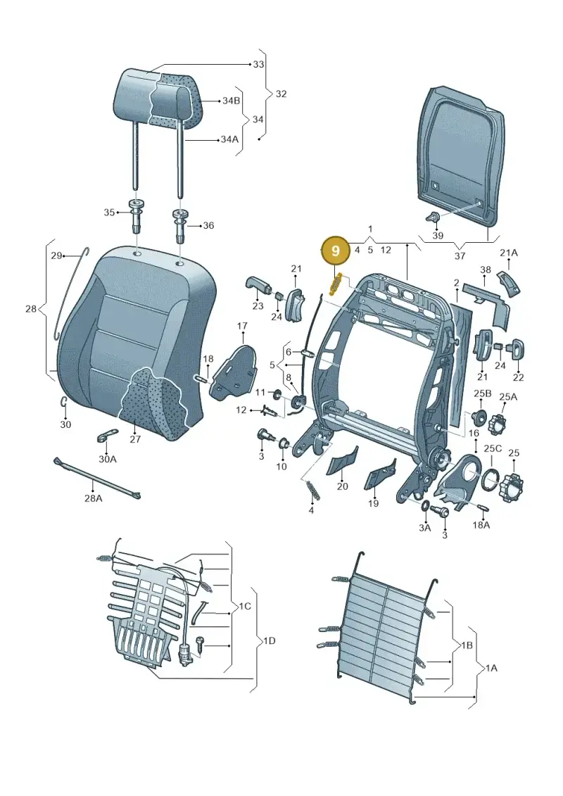 1J3881619 — Volkswagen New Beetle             06> (2005-) diagram 201881500, position 9