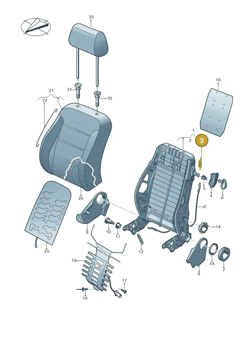 1J3881619 — Volkswagen Caddy kombi (2015-2020) diagram 690881520, position 3