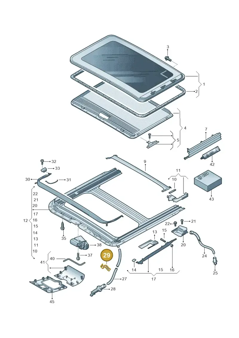 1J5877244A — Volkswagen Bora (2008-2016) diagram 409877000, position 29
