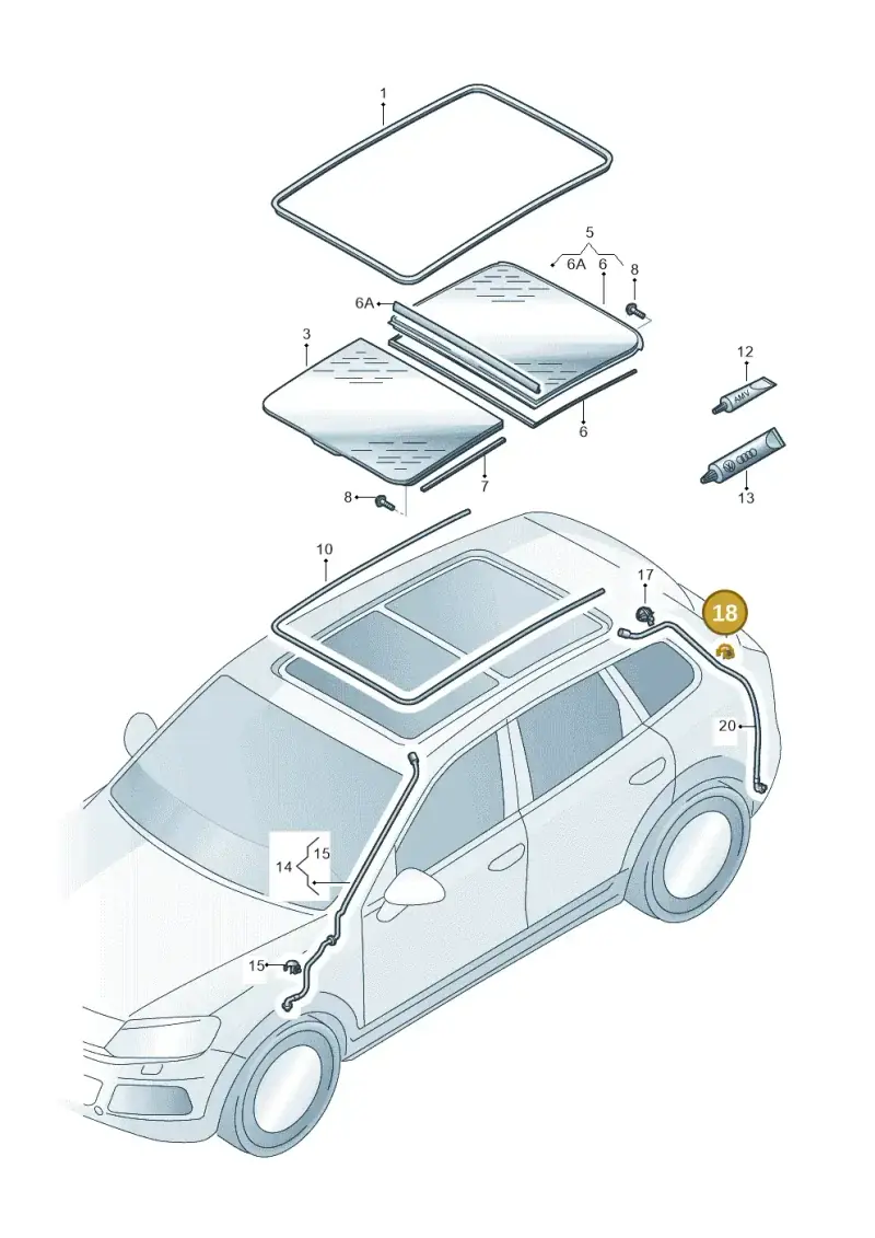 1J5877244A — Volkswagen Touareg BlueMotion (2014-2018) diagram 693877000, position 18