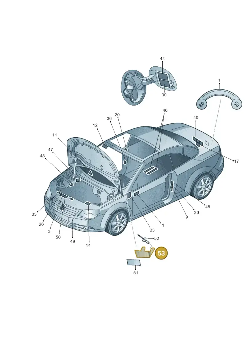 1K0000302B — Volkswagen Eos BlueMotion (2010-2015) diagram 482010000, position 53