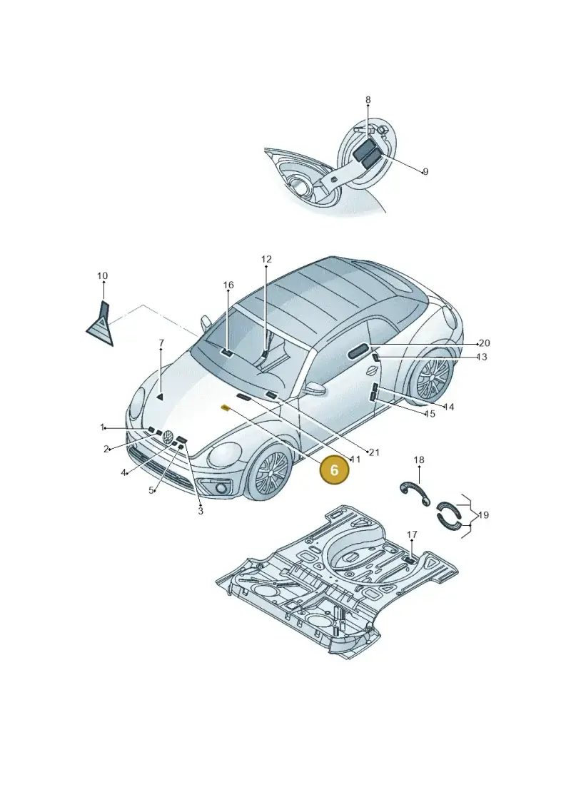 1K0010006 — Volkswagen New beetle cabriolet (2016-2019) diagram 802010000, position 6