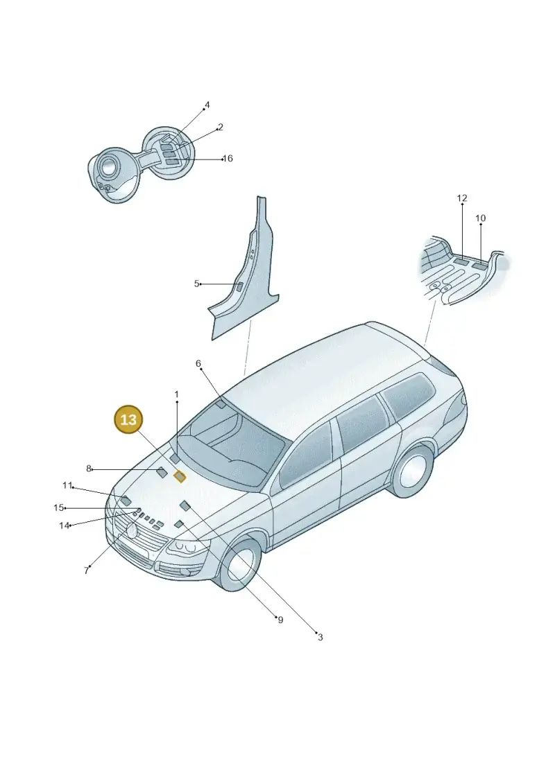 1K0010358A — Volkswagen Golf estate (2009-2013) diagram 684010000, position 13