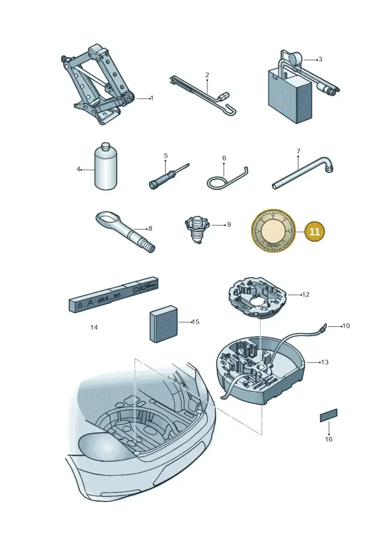 1K0010358A — Volkswagen New beetle (2011-2016) diagram 715012000, position 11