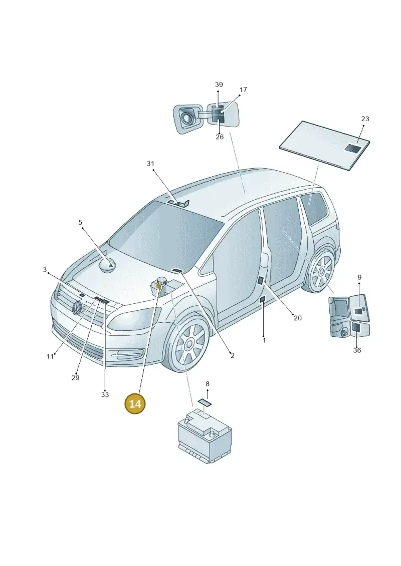 1K0010358A — Volkswagen Sharan BlueMotion (2015-2022) diagram 689010000, position 14